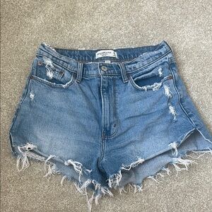 Abercrombie & Fitch Blue Distressed Jean Shorts